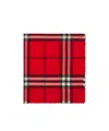 Burberry Wide Check Wool Scarf In Red