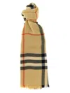 Burberry Check Wool Scarf Scarves And Foulards Beige In Brown