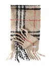 Burberry Check Wool Scarf In Sand