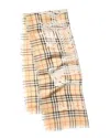 Burberry Check Wool Scarf In Neutral
