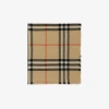 Burberry Beige Giant Check Wool Scarf In Sand