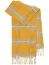 Burberry Check Wool Scarf In Yellow