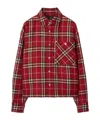 Burberry Check Wool Overshirt In Geranium