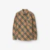 Burberry Check Wool Overshirt In Sand