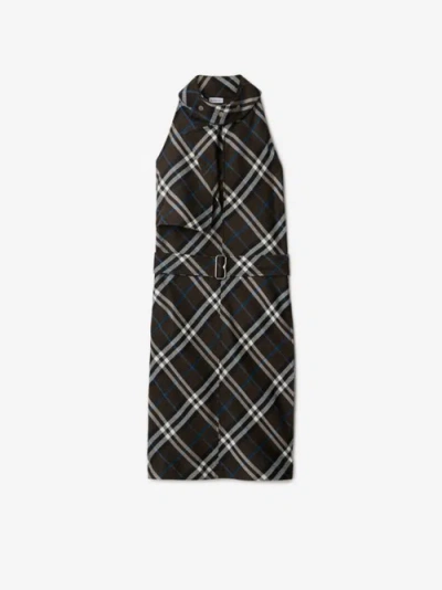 Burberry Wool Silk Dress In Black