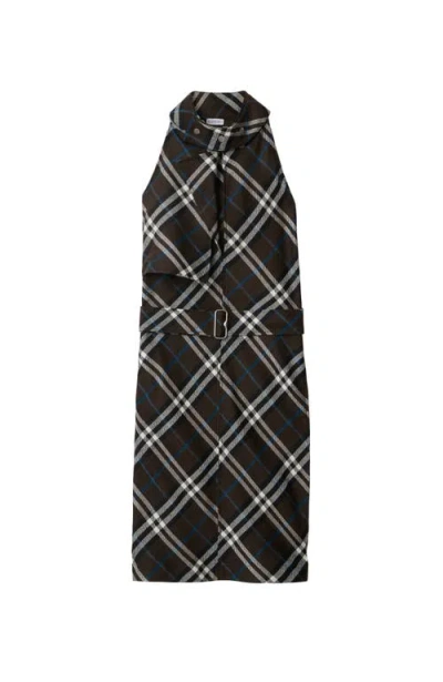 Burberry Wool Silk Dress In Black