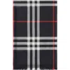 Burberry Check Wool Silk Scarf In Black