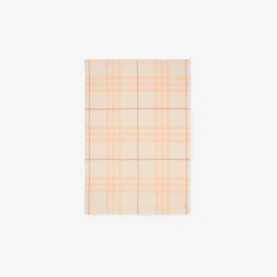 Burberry Check Wool Silk Scarf In Cameo