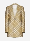 BURBERRY CHECK WOOL SINGLE-BREASTED BLAZER