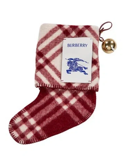 Pre-owned Burberry Check Wool Stocking In Red