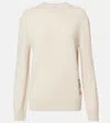 Burberry Turtleneck Silk Blend Sweater With Argyle Motif In Beige