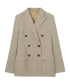 Burberry Check Wool Tailored Jacket In Brown