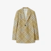 Burberry Checked Tailored Single-breasted Blazer In Flax