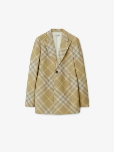 BURBERRY Check Wool Tailored Jacket