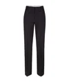 Burberry Check Wool Tailored Trousers In Black