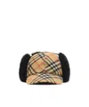 Burberry Check Wool Trapper Cap In Brown