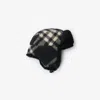 Burberry Check Wool Trapper Hat In Black