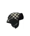 Burberry Check Wool Trapper Hat In Black