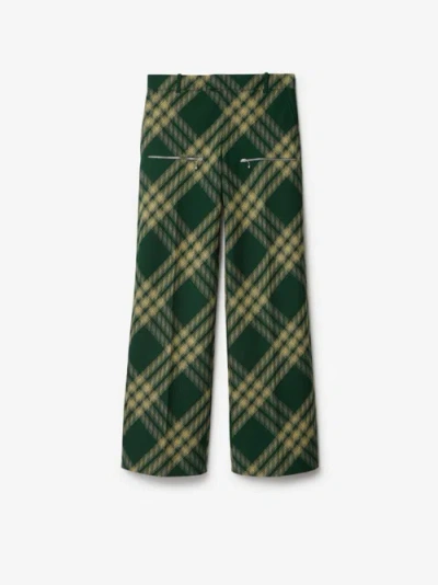 Burberry Check Wool Trousers In Primrose