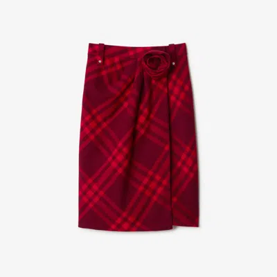 Burberry Check Wool Wrap Skirt In Ripple