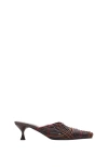Burberry Check Woven Leather Cameo Mules In Red
