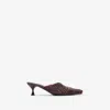 Burberry Check Woven Leather Cameo Mules In Red