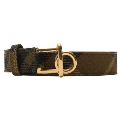 Burberry Check Woven Rocking Horse Belt In Brown
