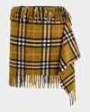 Burberry Women Wool And Cashmere Check Scarf Style Skirt In Oxide