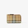 Burberry Check Pattern Card Holder In Archive Beige