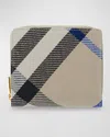 Burberry Check Jacquard Compact Zip Wallet In Lichen