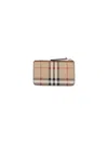 Burberry Women Beige Vintage-check Print Zipped Wallet, Onesize Luxury Card Holders For Women Darveys In Multi