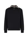 Burberry Mens Logo-embroidered Funnel-neck Cotton Sweatshirt Black Xl In Black