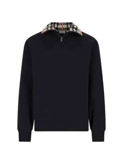 BURBERRY CHECK ZIP SWEATER