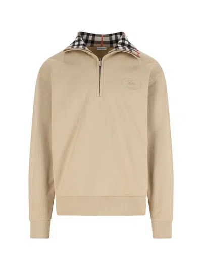 BURBERRY CHECK ZIP SWEATER