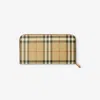 Burberry Check Zip Wallet In Archive Beige