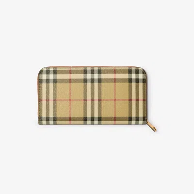 Burberry Check Zip Wallet In Archive Beige