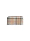 Burberry Check Zip Wallet In Beige