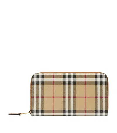 BURBERRY CHECK ZIPPED WALLET