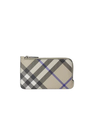 BURBERRY BURBERRY CHECK PATTERN ZIPPED CARD CASE