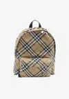 Burberry Check Zip-up Backpack In Brown