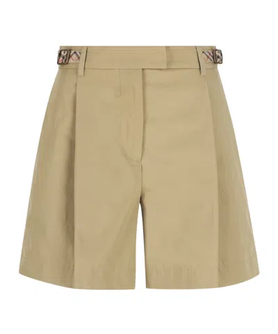Burberry Belt Loop Shorts In Nude