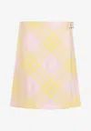 Burberry Checked A-line Mini Skirt In Pink