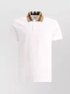 Burberry Check Collar Cody Polo Shirt In White