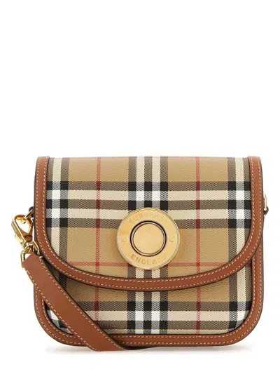 Burberry Checked Bag In Beige