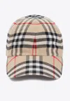 Burberry Vintage Check-pattern Baseball Cap In Beige