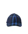 Burberry Checked Baseball Cap In Blue