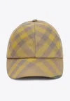 Burberry Womens Cedar Washed-check Woven Cap In Multicolor