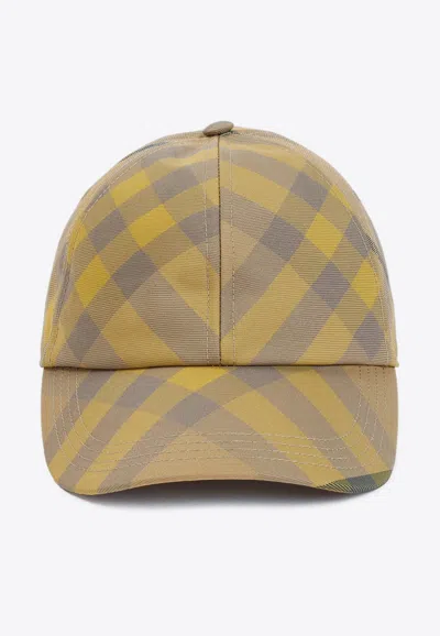 Burberry Checked Baseball Cap In Multicolor