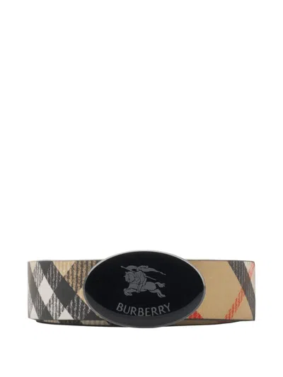 Burberry Checked Belt In Sand/black