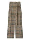 Burberry Checked Belted Trousers - Women's - Silk/viscose/cotton/buffalo Horn